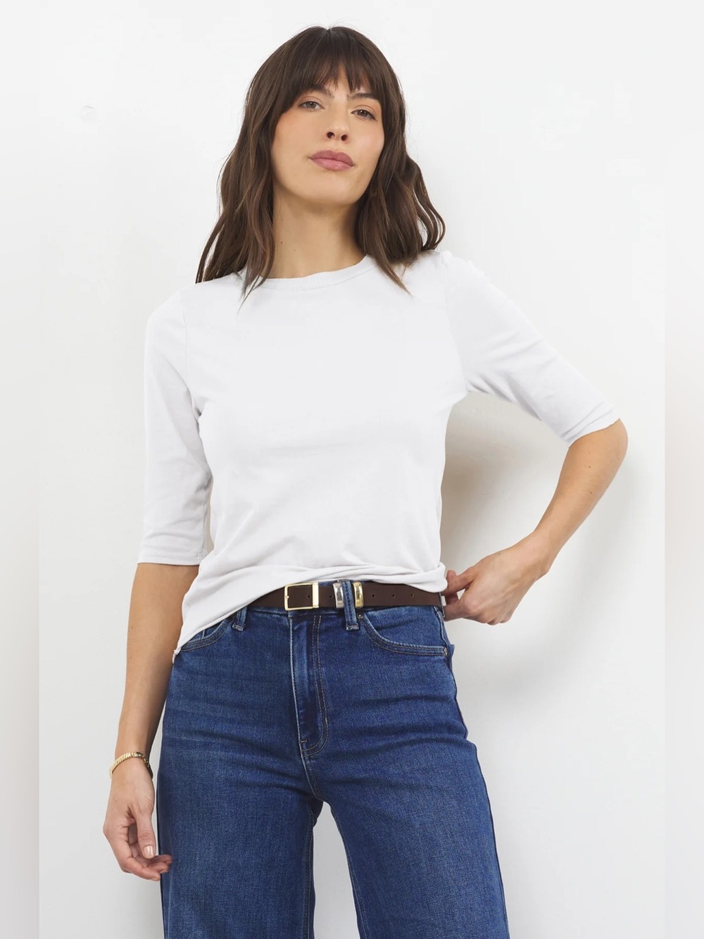 SANTA MONICA MITERED BK ELBOW LENGTH TEE